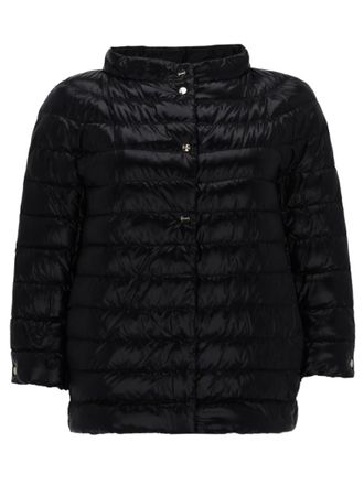 Herno Black Quilted Mock Collar Jacket