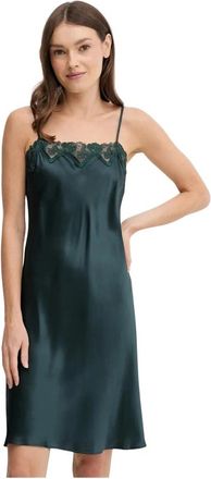 Chantelle Cabaret Sauvage Nachtjapon - Dames - Nachtjurken - Groen - XS - Polyester - Nachtkleding