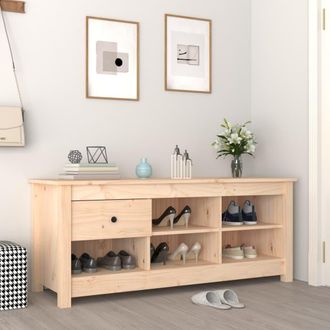 vidaXL Vidaxl - Mueble Zapatero De Madera Maciza De Pino 110x38x45,5 Cm
