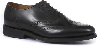 Jones Bootmaker Mens Mayfair Goodyear Welted Leather Oxford Brogues - Black - Size UK 7