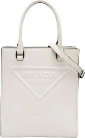 Prada Pre-owned Satchel - Dames - Vintage Shopper - Wit - ONE Size - Leer - Vintage