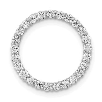 Diamond2Deal 14k White Gold 1/2ct. Diamond Circle Chain Slide Pendant
