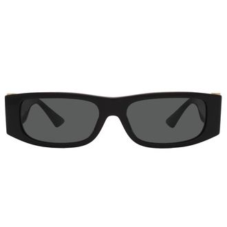 Versace Dark Grey Rectangular Mens Sunglasses VE4476U GB1/87 55