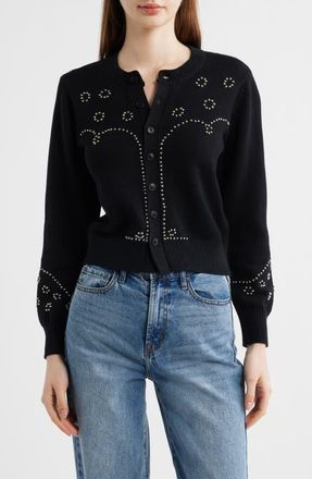 The Great. The Studded Cardigan in Black at Nordstrom, Size 2