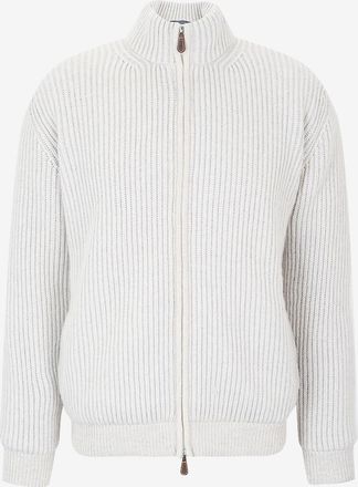 Fedeli Hochwertige Strickjacke mit gefüttertem Stehkragen