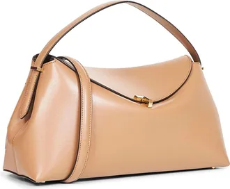 Toteme Womens Top Handle Handbag T-Lock Camel Handbags Hand Bags