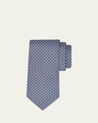 Ferragamo Mens Unicorn-Gancio Silk Tie