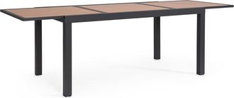 Decorspace Tavolo hilija Struttura In Alluminio Verniciato A Polvere Piano Effetto Legno Per Arredo Casa -bianco / 160/240 X H 75 Cm