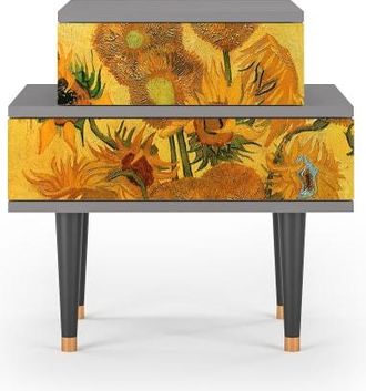 StoryZ Mesita de noche amarillo 2 cajones L 58 cm