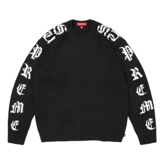 SUPREME SS26 Old English Sleeves Sweater Black SUP-SS26-059-BLK