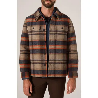 7 Diamonds Townsend Plaid Overshirt in Camel at Nordstrom Rack, Size Large