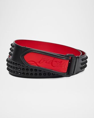 Christian Louboutin Men & apos;s Loubi Sneaker Spiked Belt