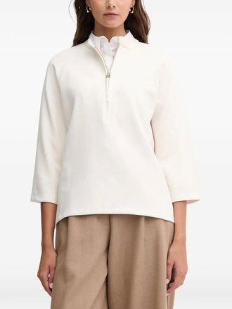 Joop zip embroidered blouse - White