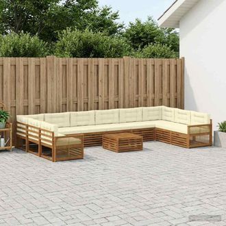 vidaXL Vidaxl Set Divani 11 Pz Legno Di Acacia Massello