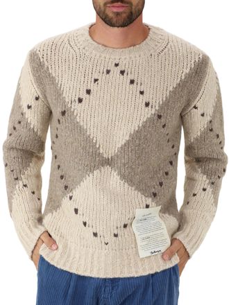 Ballantyne Chunky Knit Diamond Pattern Wool Sweater