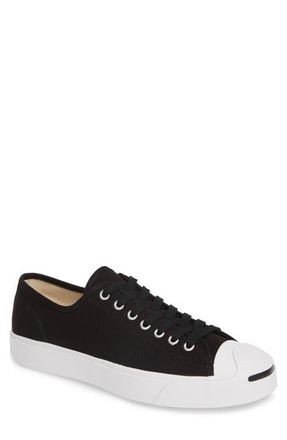 Converse Jack Purcell Low Top Sneaker in Black/White/Black at Nordstrom, Size 11.5