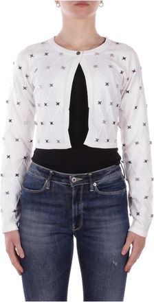 John Richmond Button-front Logo Cardigan - Dames - Vesten - Wit - XL - Polyester - Truien & Vesten