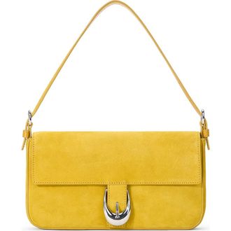 Staud Harlow Suede Shoulder Bag in Goldenrod at Nordstrom
