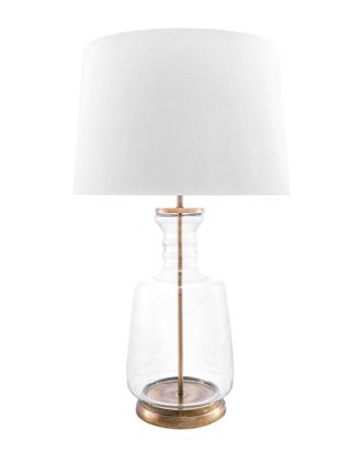 nuLOOM Nuloom 24In Briella Clear Glass Cotton Shade Table Lamp