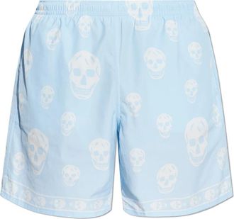 Alexander McQueen Skull Motif Zwemshorts - Heren - Strandmode - Blauw - M - Badmode