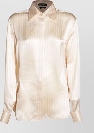Tom Ford collared neck satin finish long sleeves