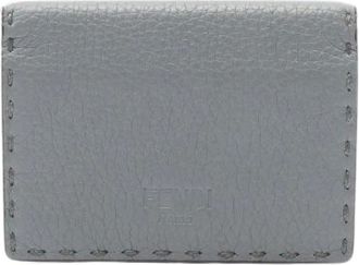 Fendi Pre-owned Wallets, female, Gray, Size: ONE SIZE Pre-owned Selleria Leather Card Case