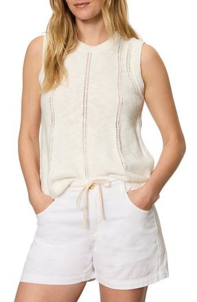 Sanctuary Easy Pointelle Knit Sleeveless Top in Chalk White at Nordstrom, Size X-Large
