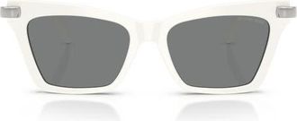 Michael Kors Grand Cayman 54mm Cat Eye Sunglasses in White /Grey Mono at Nordstrom
