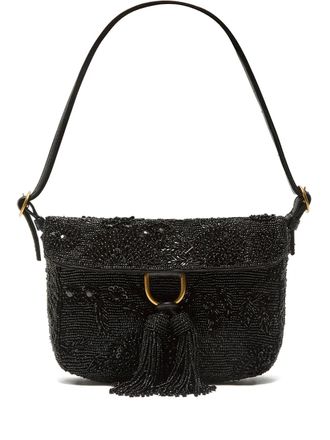 Maliparmi beaded tassel shoulder bag - women - Fabric/Plastic - One Size - Black