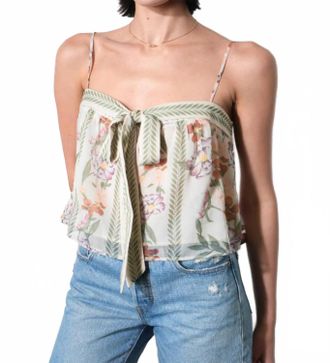 Greylin Tie Front Sleeveless Top In Floral