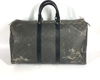 Louis Vuitton Black Noir Canvas Damier Canvas Boston Bag (Pre-Owned)