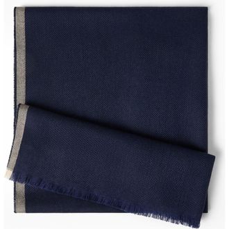 Brunello Cucinelli Wool and cashmere scarf in Blue at Nordstrom