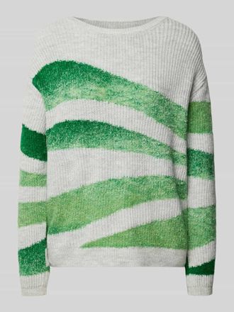 Street One Strickpullover mit gerippten Abschl&uuml;ssen in Hellgrau Melange, Gr&ouml;&szlig;e 44