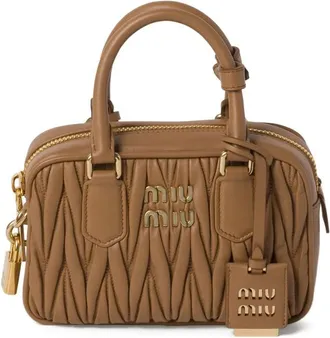 Miu Miu Arcadie Matelass&eacute; Leather Tote Bag
