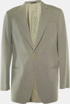 Armani Grey Cotton Blend Regular Fit Blazer