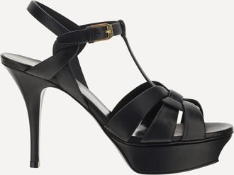 Saint Laurent Sandali in pelle con plateu Woman 37.5