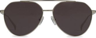 Alexander McQueen Eyewear Zonnebril met piloten montuur - Zilver