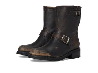 Frye Viv Short Engineer Womens Boots Distressed Black : 6.5 B - Medium, Leather
