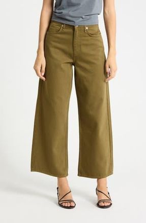 Rag & Bone Annie High Waist Ankle Wide Leg Jeans in Olive at Nordstrom Rack, Size 27