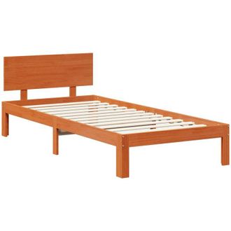 vidaXL Bed Frame with Headboard Wax Brown 70 x 190 cm Solid Pine Wood vidaXL