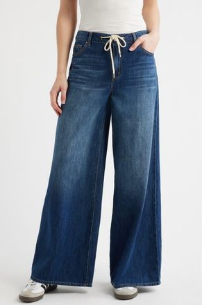 1822 Denim Drawstring High Waist Wide Leg Jeans in Adelaide at Nordstrom, Size 24