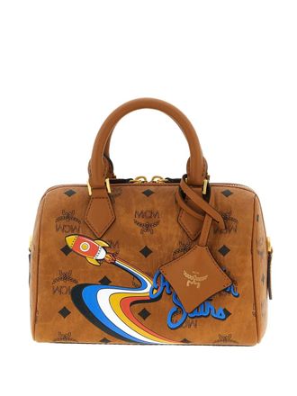 MCM Ella Boston rocket-print monogram tote bag - Brown