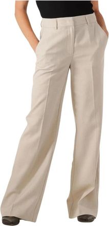 Co'Couture Broeken, Dames, Beige, XS, Linnen, Linnen broek voor stijlvolle zomerdagen