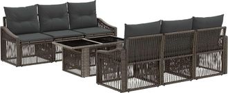 vidaXL Conjunto De Sof&aacute;s De Jard&iacute;n 7 Uds. Gris Y Gris Oscuro Vidaxl