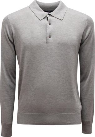 Alpha Studio Zijde Kasjmier Polo Shirt Granito Model - Heren - Polos - Grijs - M - Kasjmier - Tops