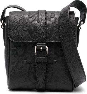 Gucci small Jumbo GG messenger bag - men - Leather/Cotton - One Size - Black