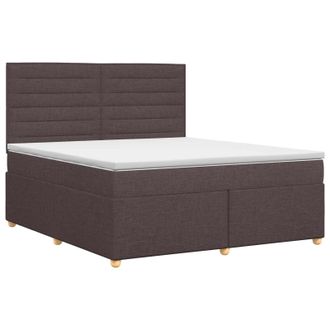 vidaXL Letto Box Spring Con Materasso Marrone Scuro 140 X 200 Cm Vidaxl
