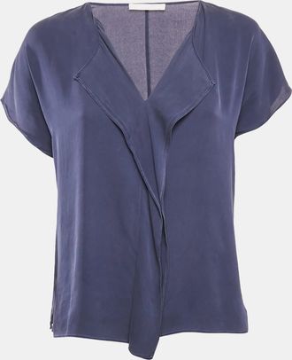 HUGO BOSS Blue Silk Loose Fit Top S