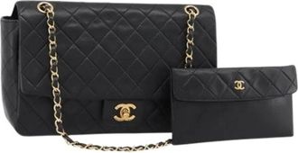 Chanel Pre-owned Vintage Schoudertas - Dames - Vintage Schoudertas - Zwart - ONE Size - Leer - Vintage