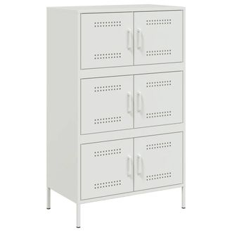 Berkfield Home Highboard White 68x39x113 cm Steel | Size: 68 x 39 x 113 cm